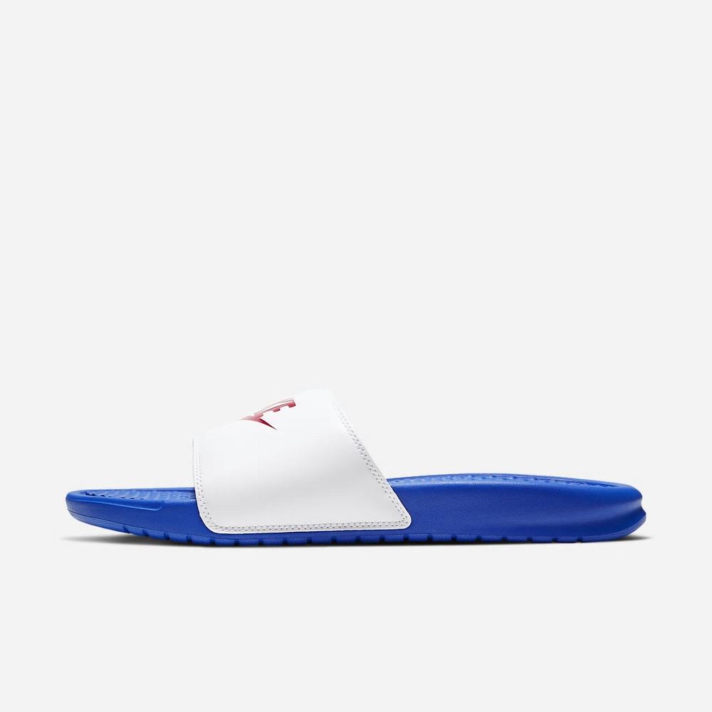 Claquette Nike Benassi JDI Bleu/Blanche 5480-791 Game Royal/White/University Red Homme | EWH-81894356